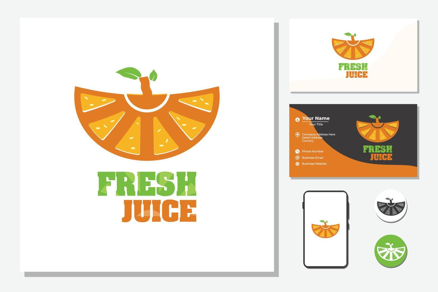 logotipo de suco de frutas. logotipo de bebida fresca vetor