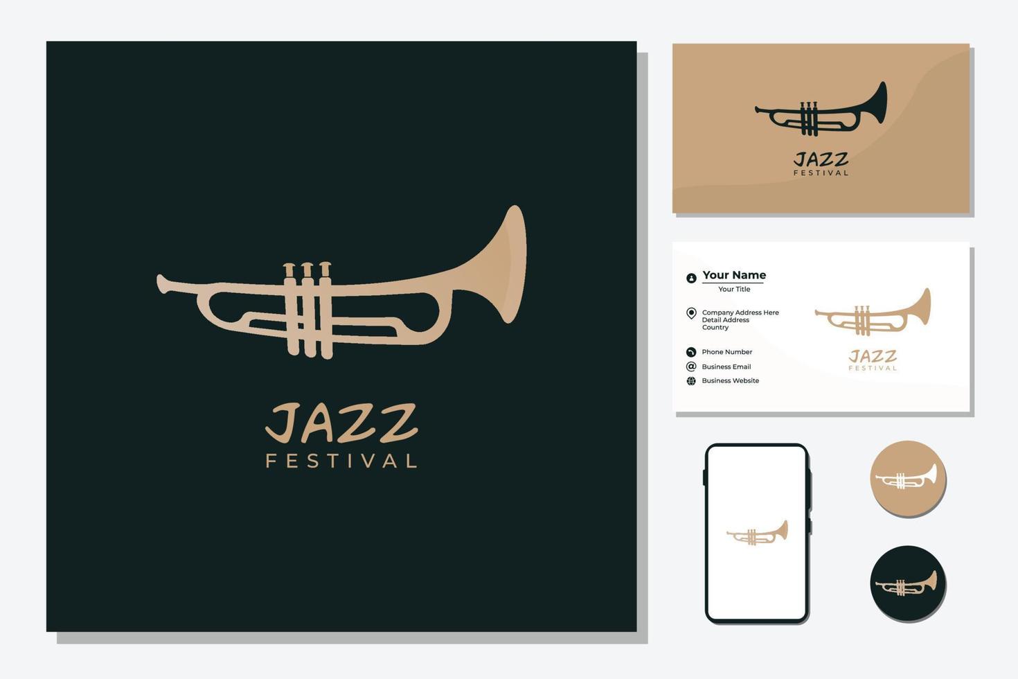 inspiração de design de logotipo de jazz de música vetor