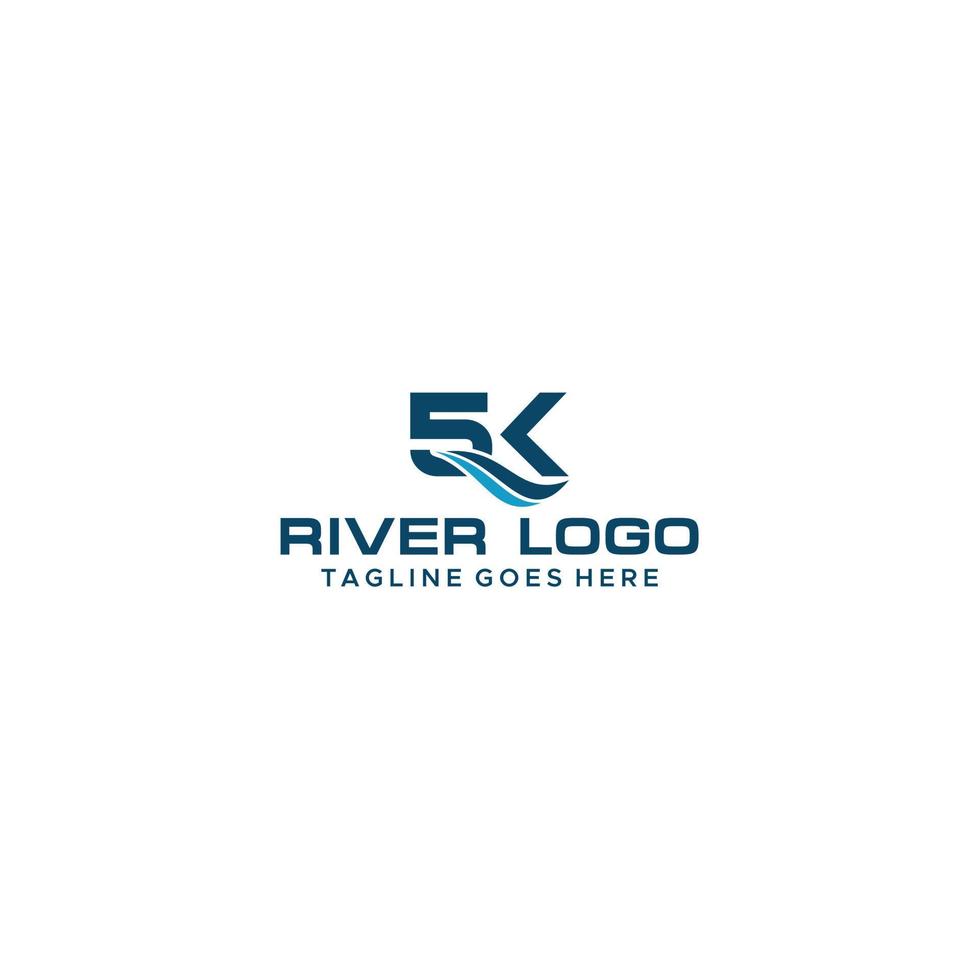 design de sinal de logotipo do rio 5k vetor