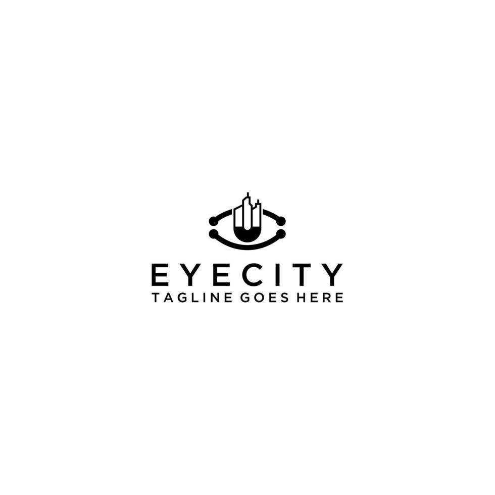 modelo de design de logotipo da cidade dos olhos vetor