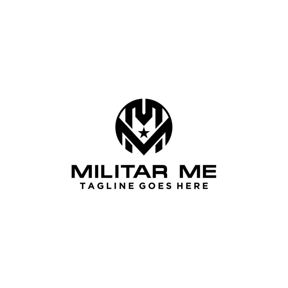 mm iniciais para logotipo militar vetor