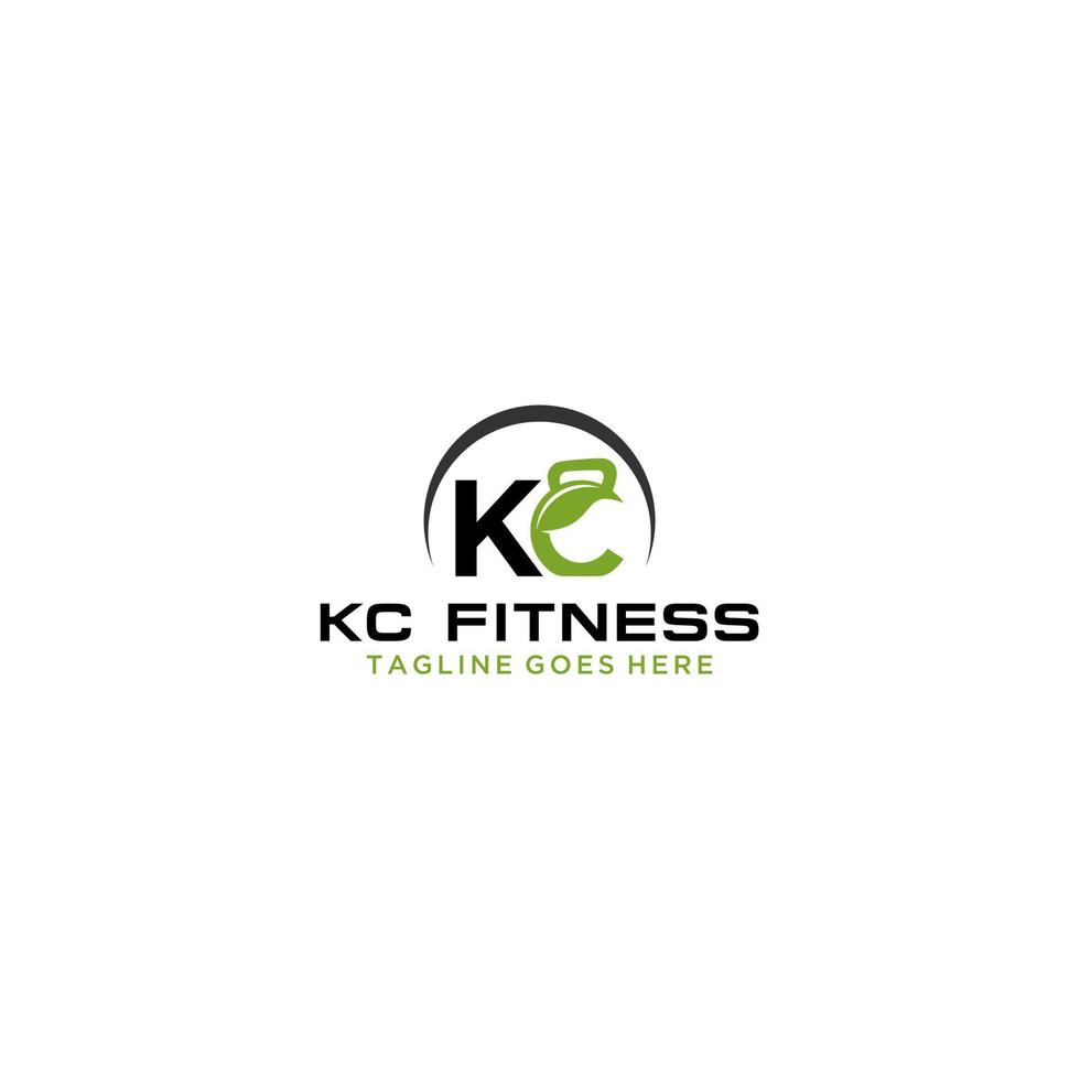 design de logotipo de fitness inicial de letra kc vetor