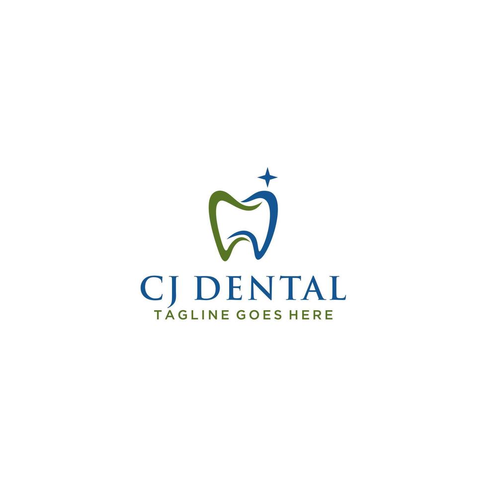 cj, modelo de logotipo dental jc vetor