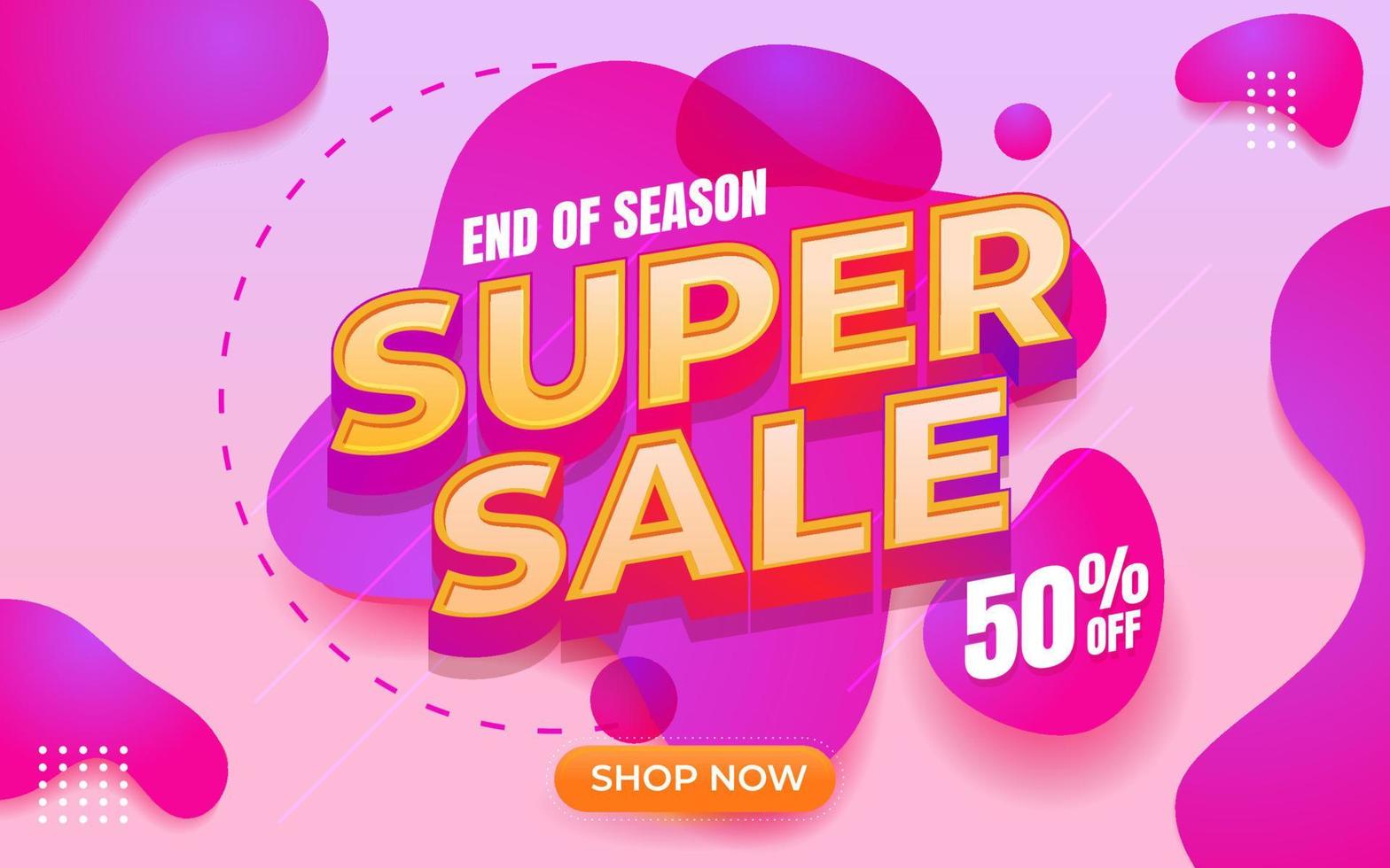 modelo de banner super venda na cor rosa. promoção de desconto loja online vetor