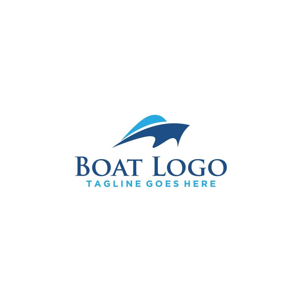 design de sinal de logotipo de barco e mar vetor