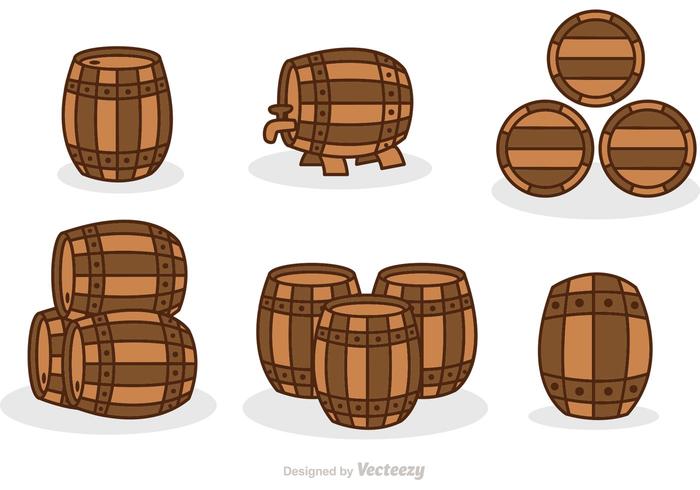 Whisky Barrel Set Vector