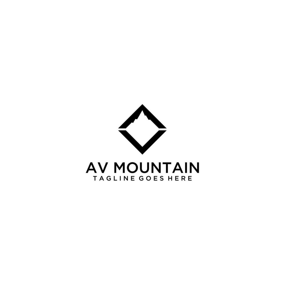 av, design de sinal de logotipo de montanha va vetor