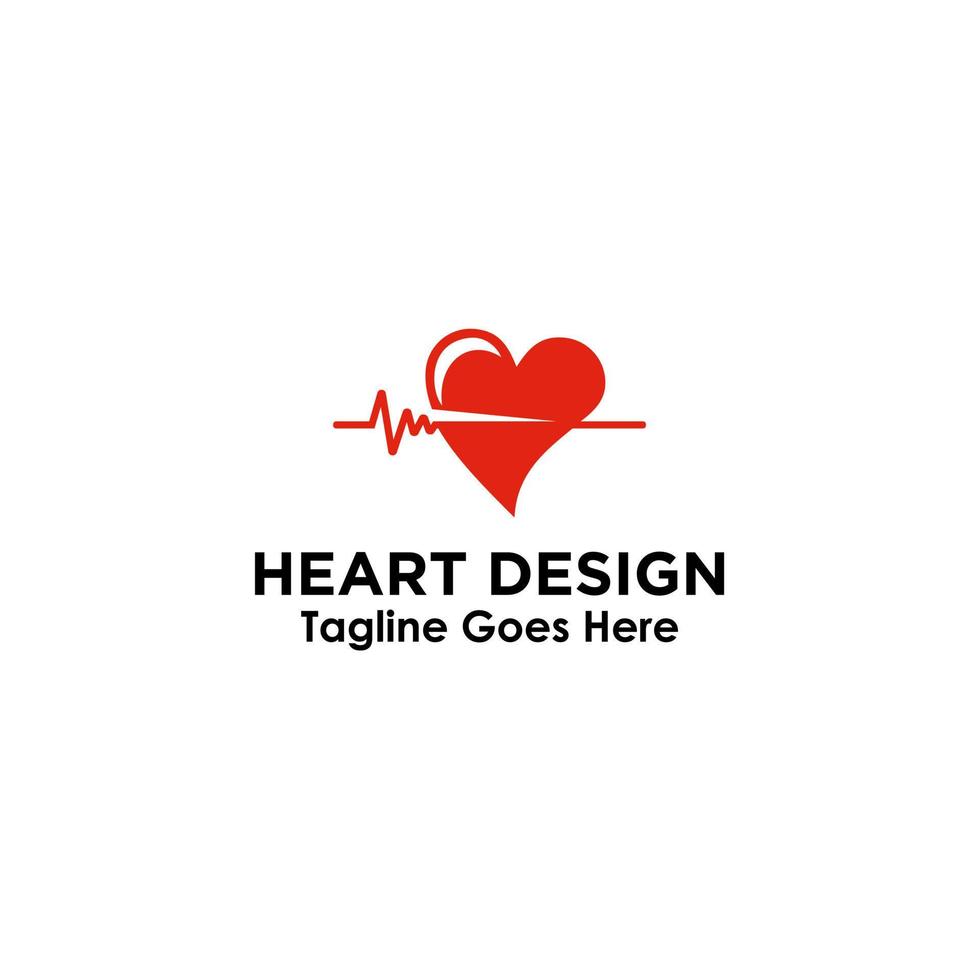 modelo de vetor de design de logotipo de coração. rua dia dos namorados do símbolo do amor. ícone de conceito de logotipo de cuidados médicos de cardiologia.