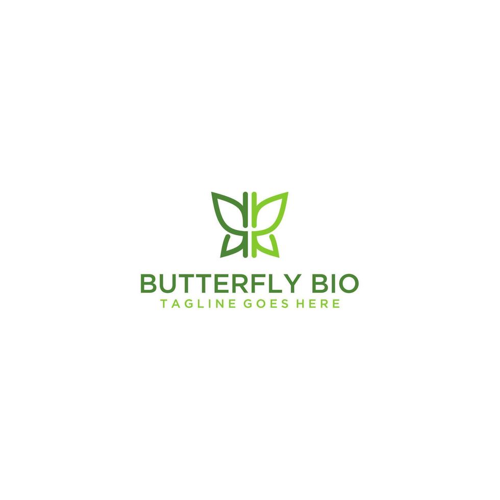 logotipo eco - design de sinal de logotipo de duas borboletas verdes vetor