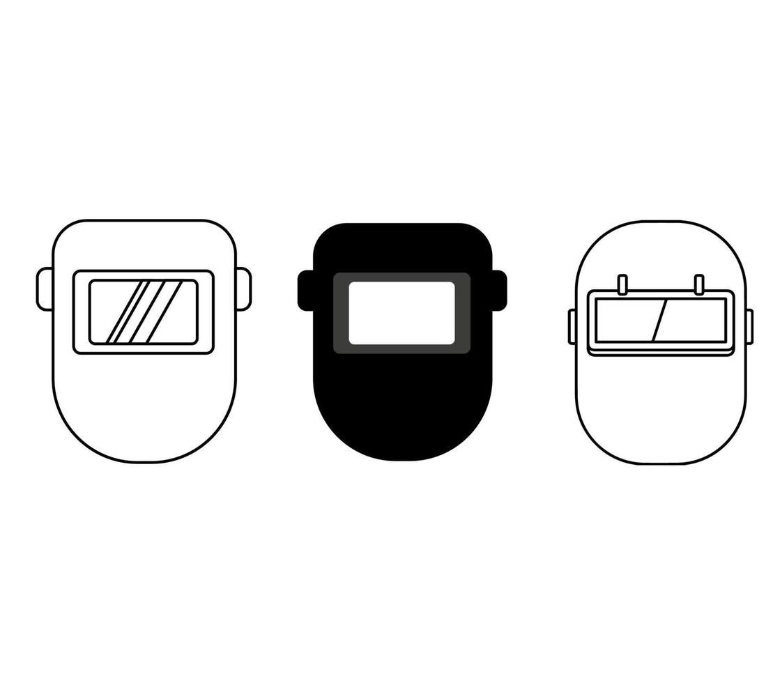 conjunto de máscaras de soldagem. máscara de soldagem de contorno. máscara de cor. ícone ilustração isolado símbolo de sinal de vetor