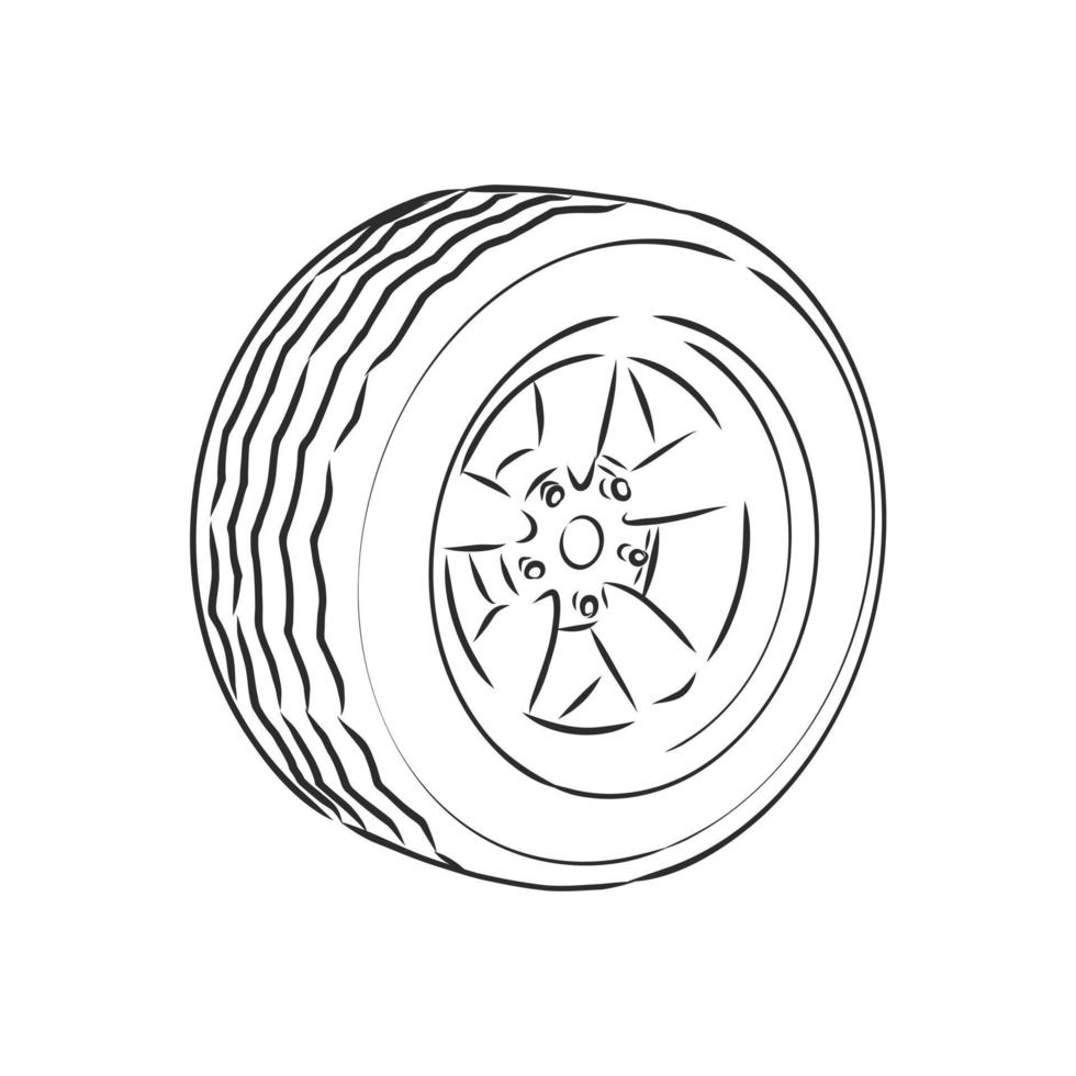 desenho vetorial de roda de carro vetor