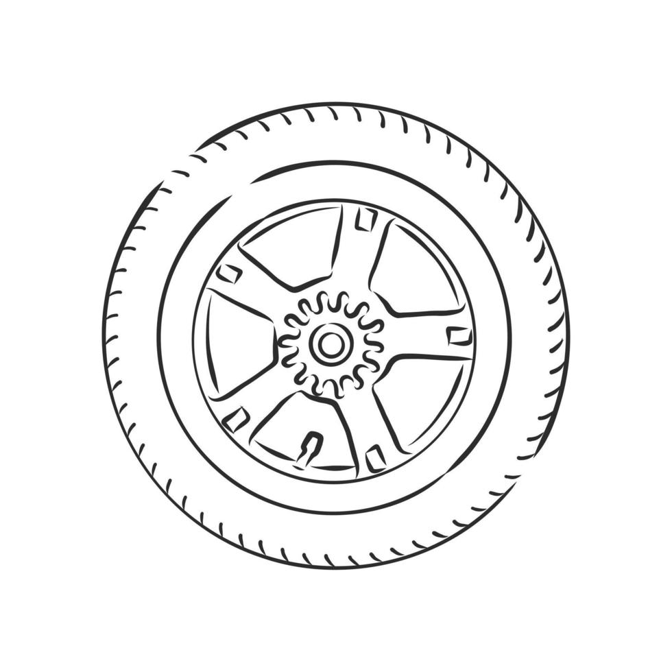 desenho vetorial de roda de carro vetor