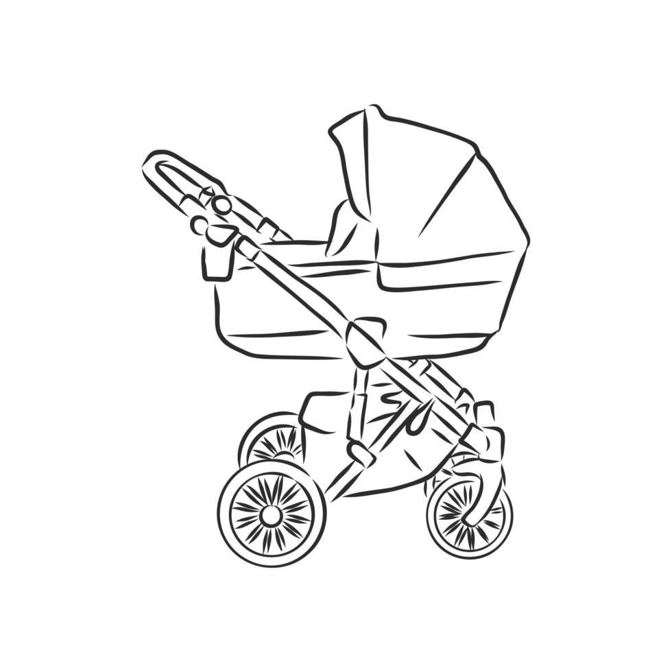 desenho vetorial de carrinho de bebê vetor