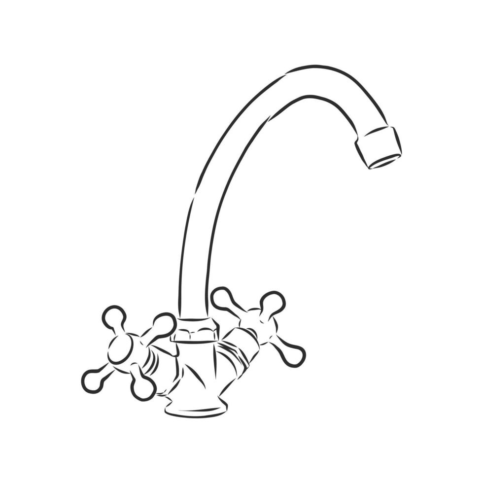desenho vetorial de torneira de água vetor