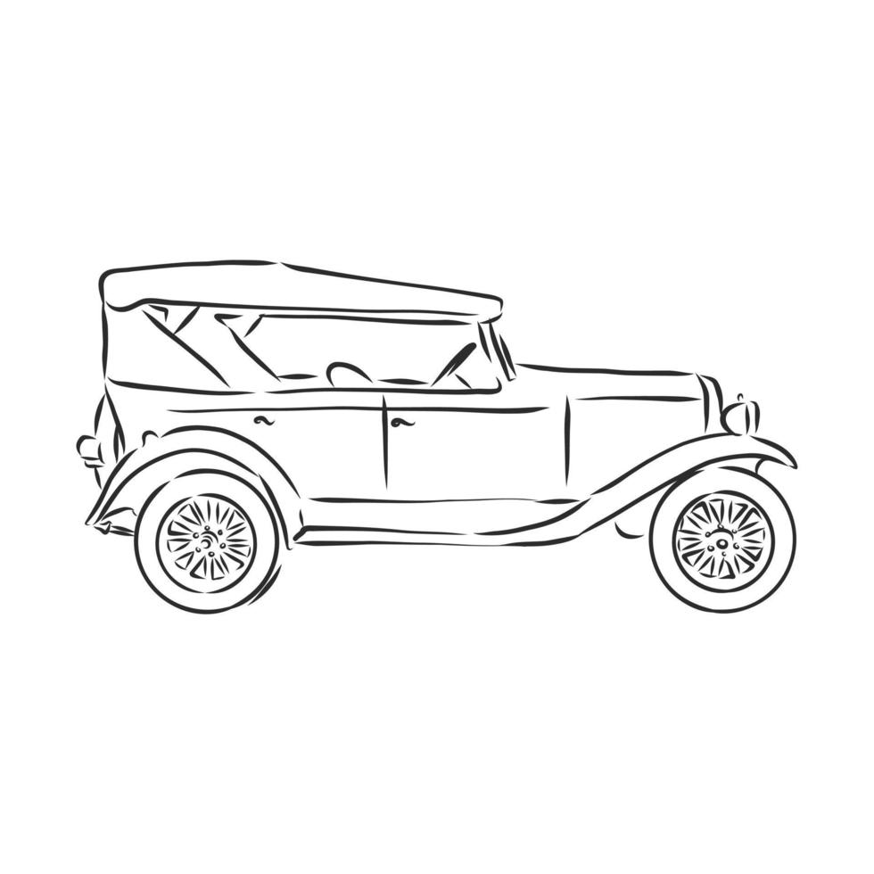 desenho vetorial de carro retrô vetor