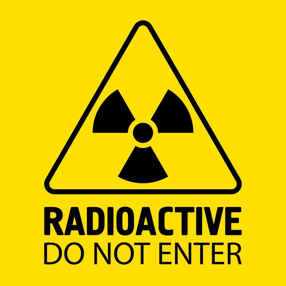 sinal de radiação. símbolo de aviso. ícone plano de vetor radioativo