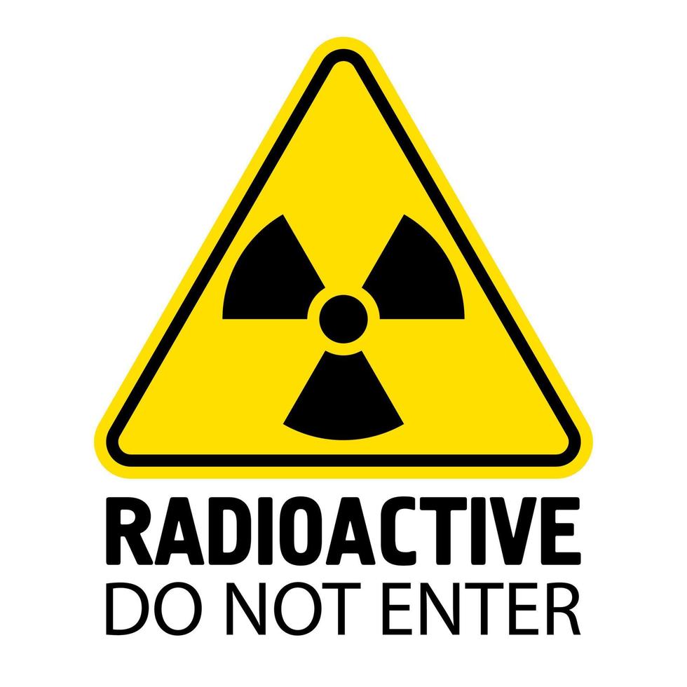 sinal de radiação. símbolo de aviso. ícone plano de vetor radioativo