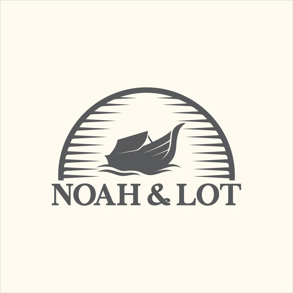 design de ilustração de logotipo vintage noah ark vetor