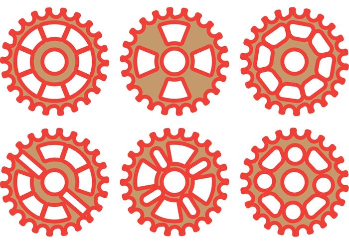 Pacote de vetores de roda de bicicleta vermelha