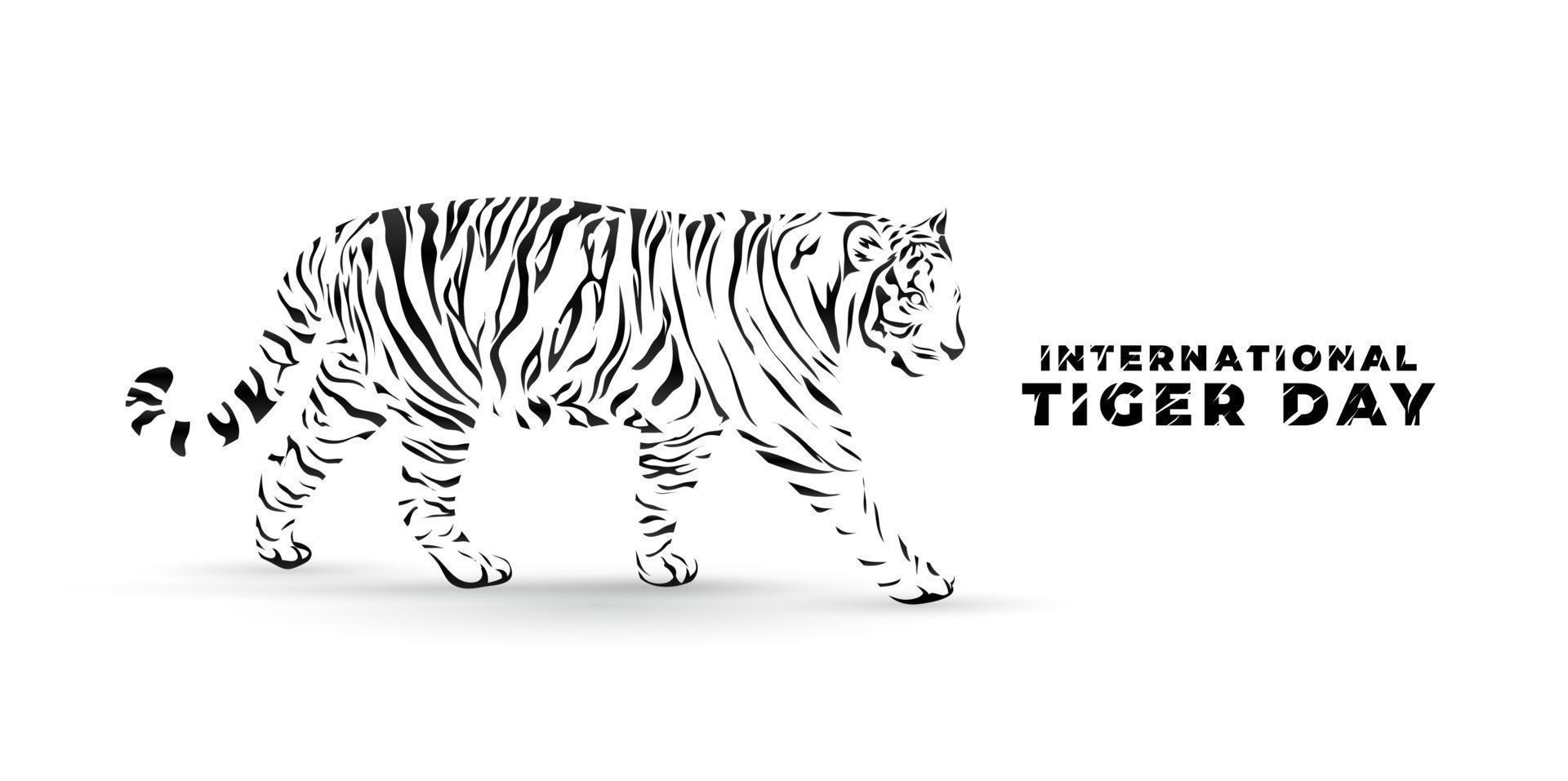 dia internacional do tigre 29 de julho vetor