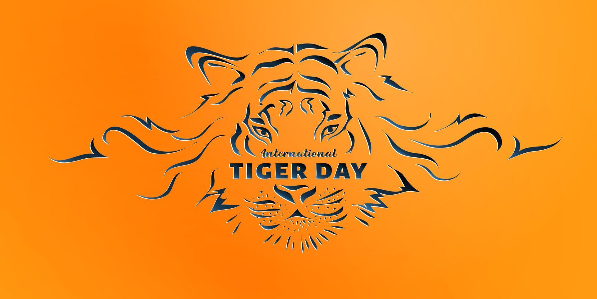 dia internacional do tigre 29 de julho vetor