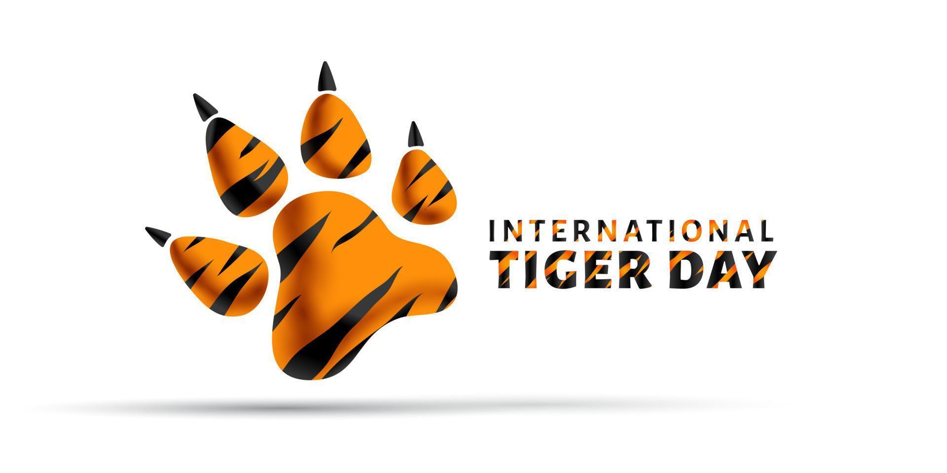 dia internacional do tigre 29 de julho vetor