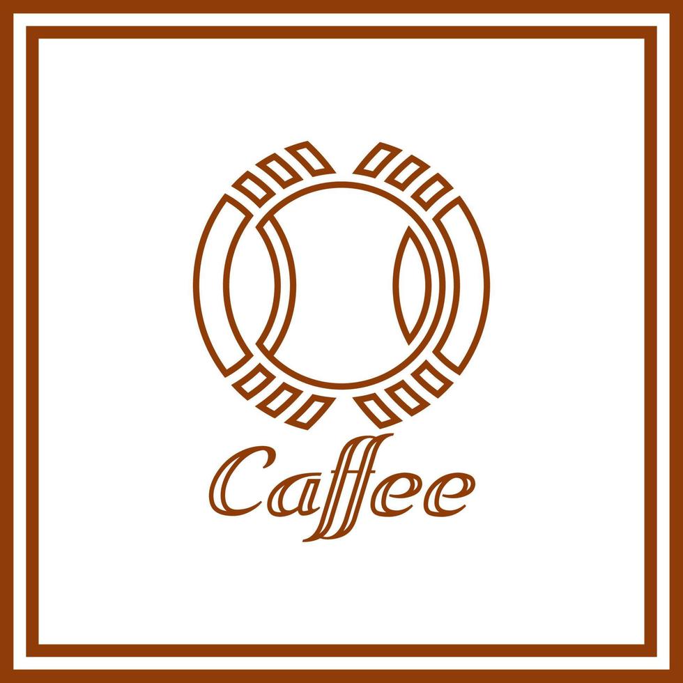 logotipo geométrico, arte de linha de logotipo de cafeteria, design simples e moderno vetor