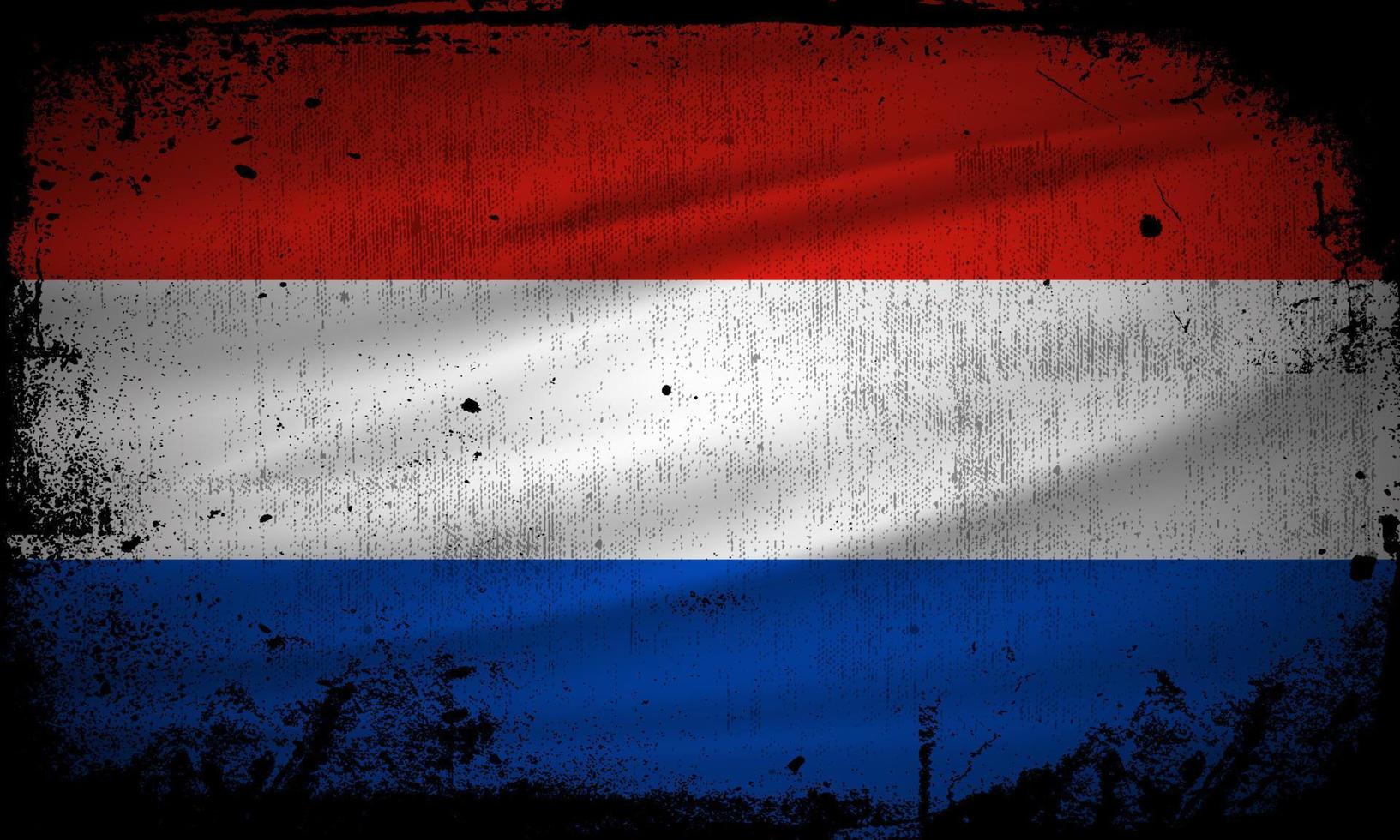 novo vetor de fundo abstrato bandeira holanda com estilo de traçado grunge. ilustração em vetor dia da independência da holanda.