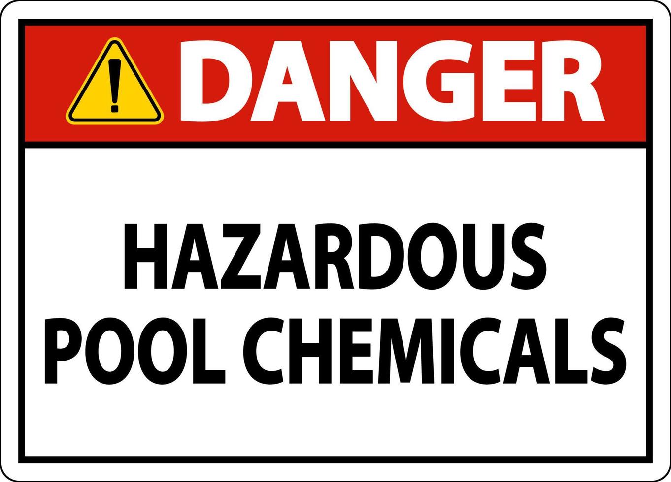produtos químicos perigosos da piscina do perigo no fundo branco vetor