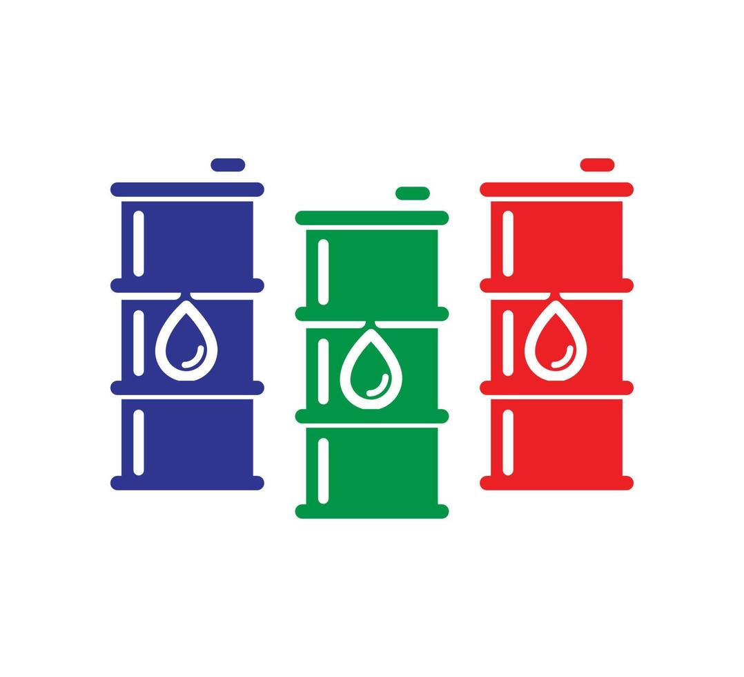 ilustração plana de design de logotipo de vetor de ícone de barril de óleo