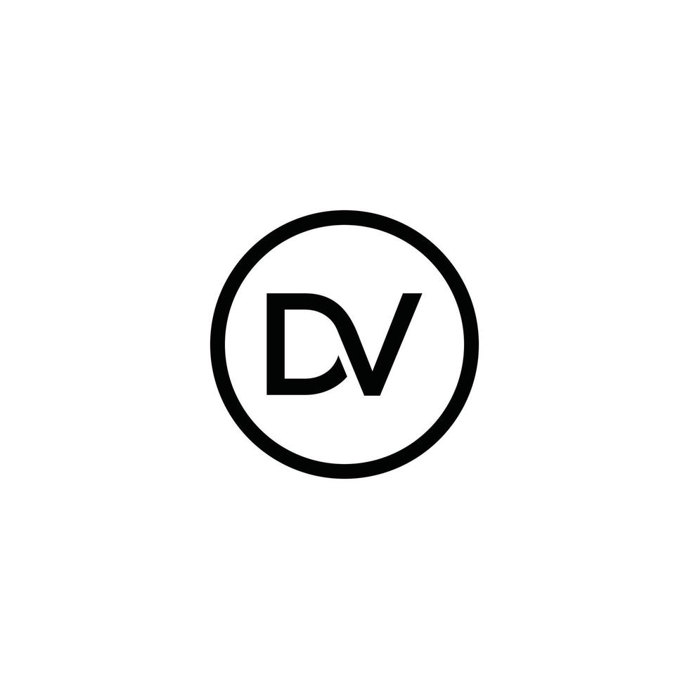 vetor de design de logotipo de letra inicial dv ou vd.