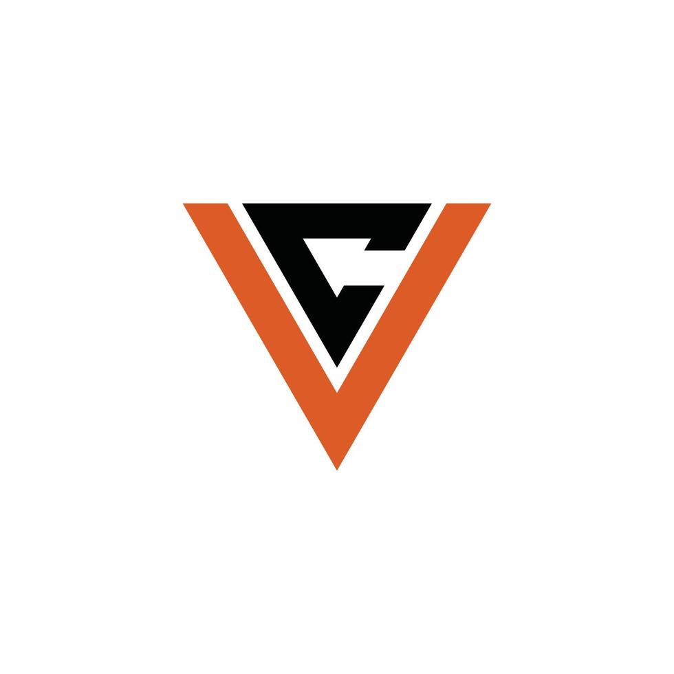 letra inicial vc ou conceito de design de logotipo cv. vetor