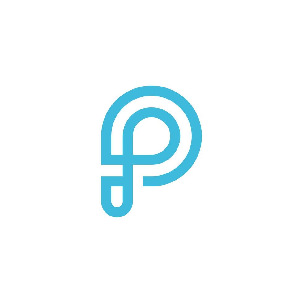 vetor de modelo de design de logotipo de carta p ou pp