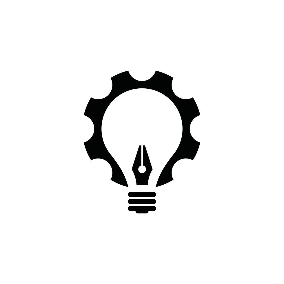 modelo de design de ícone de vetor de logotipo de lâmpada de engrenagem