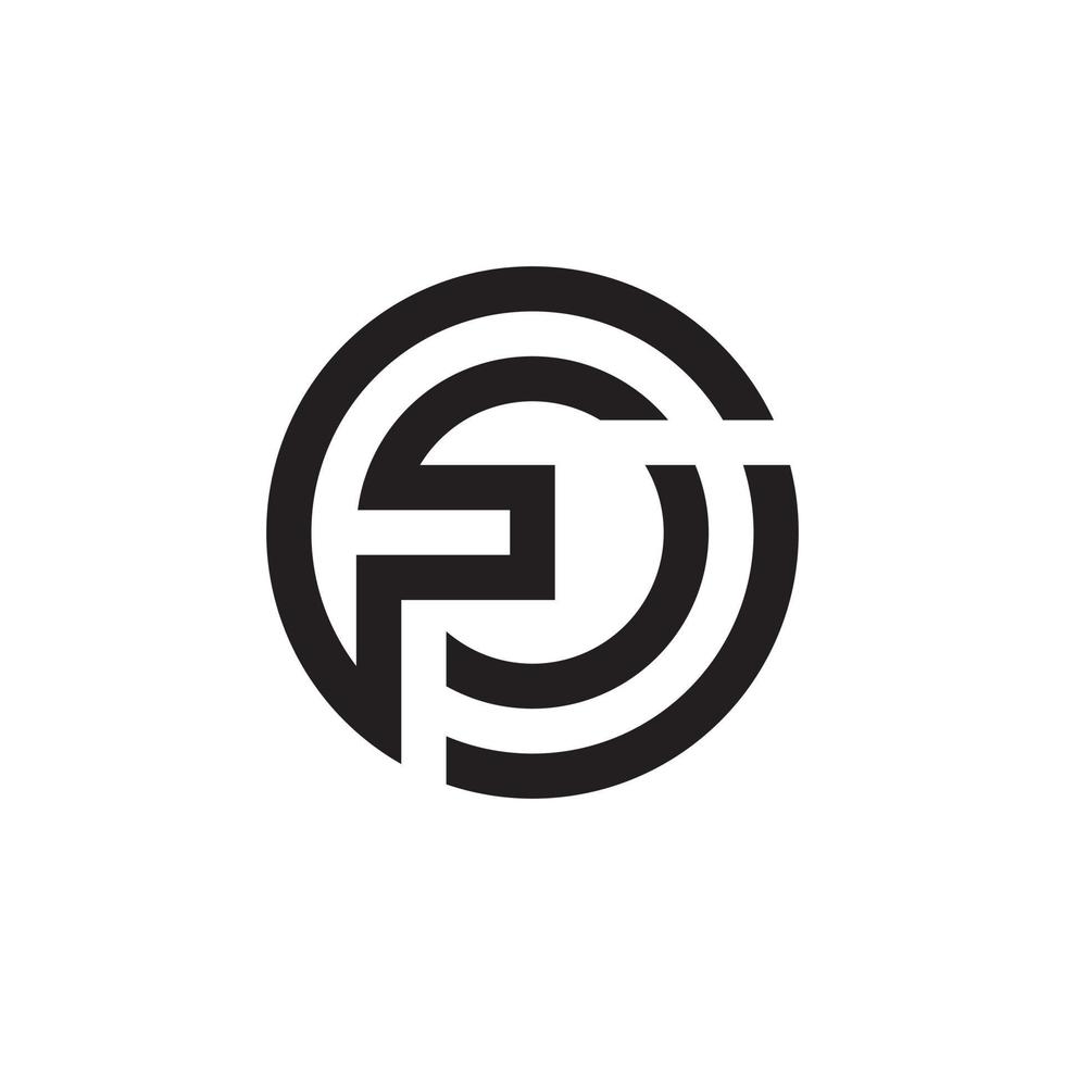 vetor de design de logotipo de letra inicial fc ou cf.