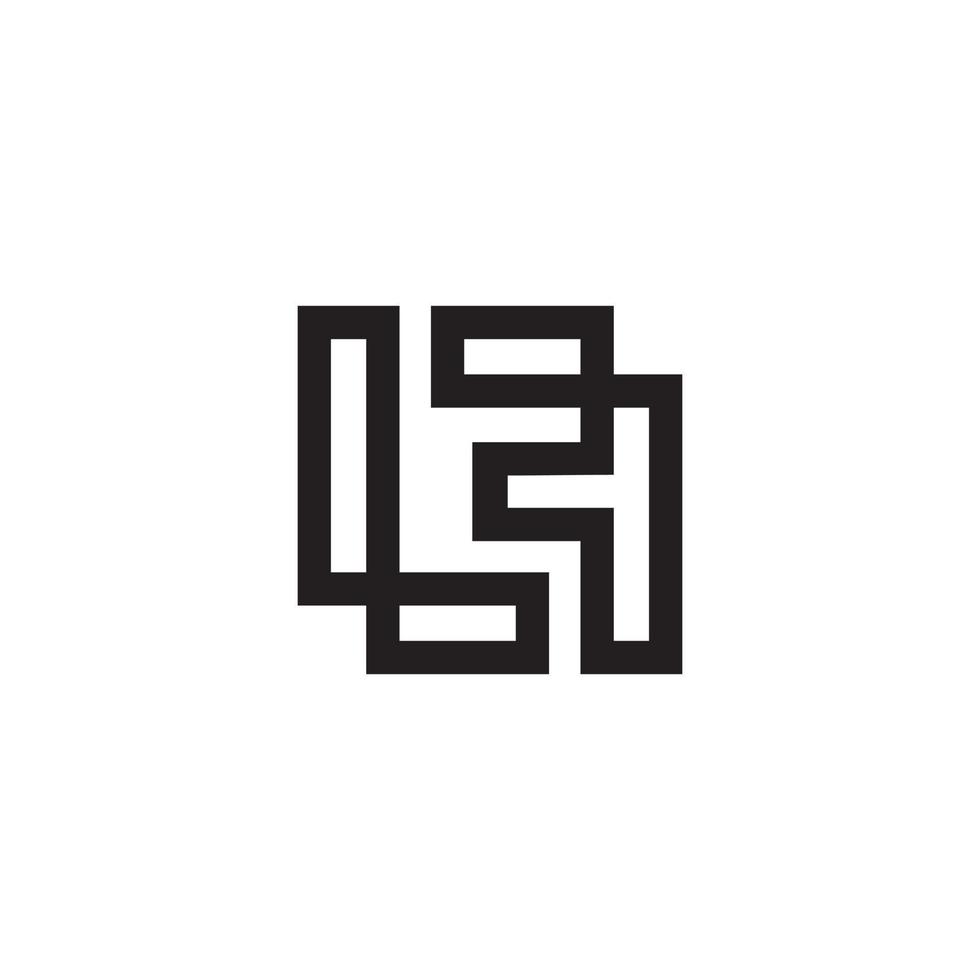 lf ou fl vetor de design de logotipo de letra inicial.