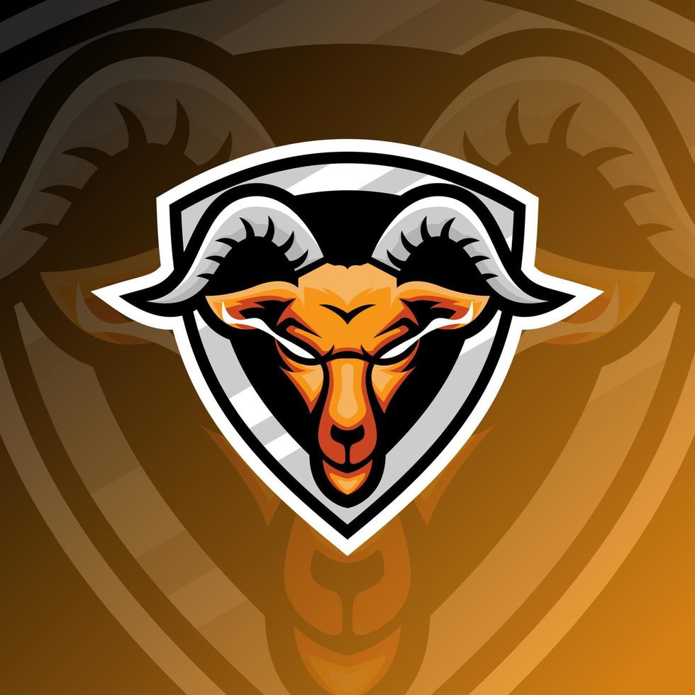 ilustração de gráficos vetoriais de uma cabra no estilo de logotipo esport. perfeito para equipe de jogo ou logotipo do produto vetor