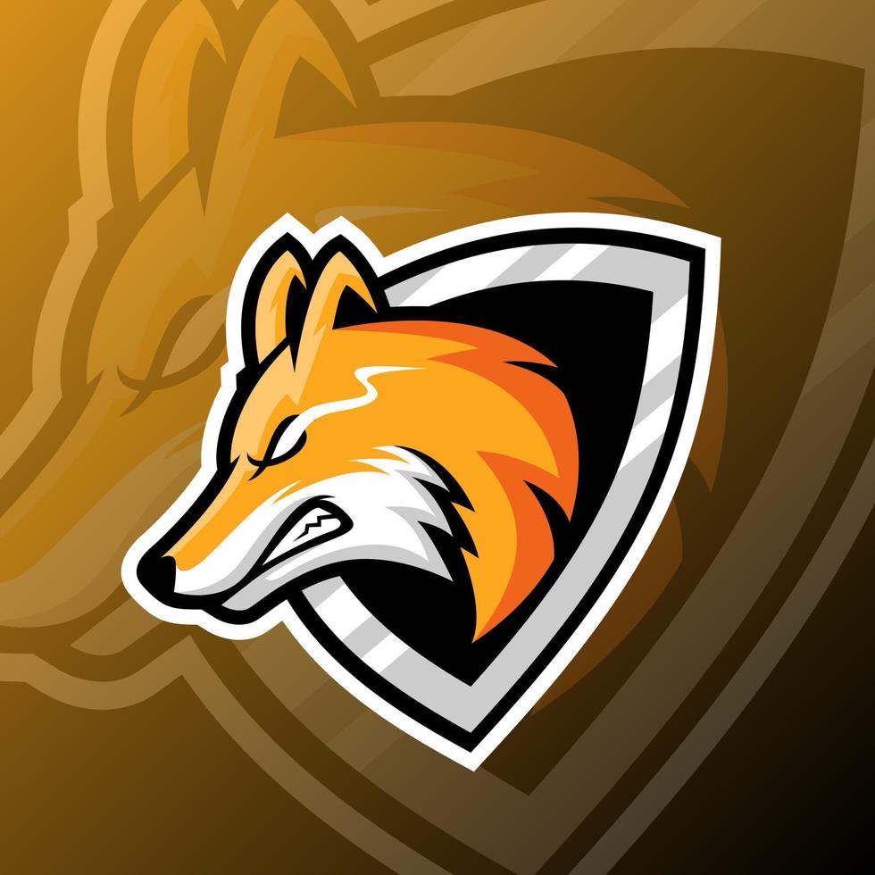 ilustração de gráficos vetoriais de uma raposa no estilo de logotipo esport. perfeito para equipe de jogo ou logotipo do produto vetor