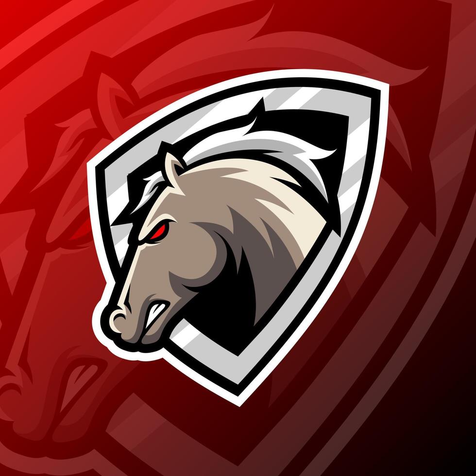 ilustração de gráficos vetoriais de um cavalo no estilo de logotipo esport. perfeito para equipe de jogo ou logotipo do produto vetor