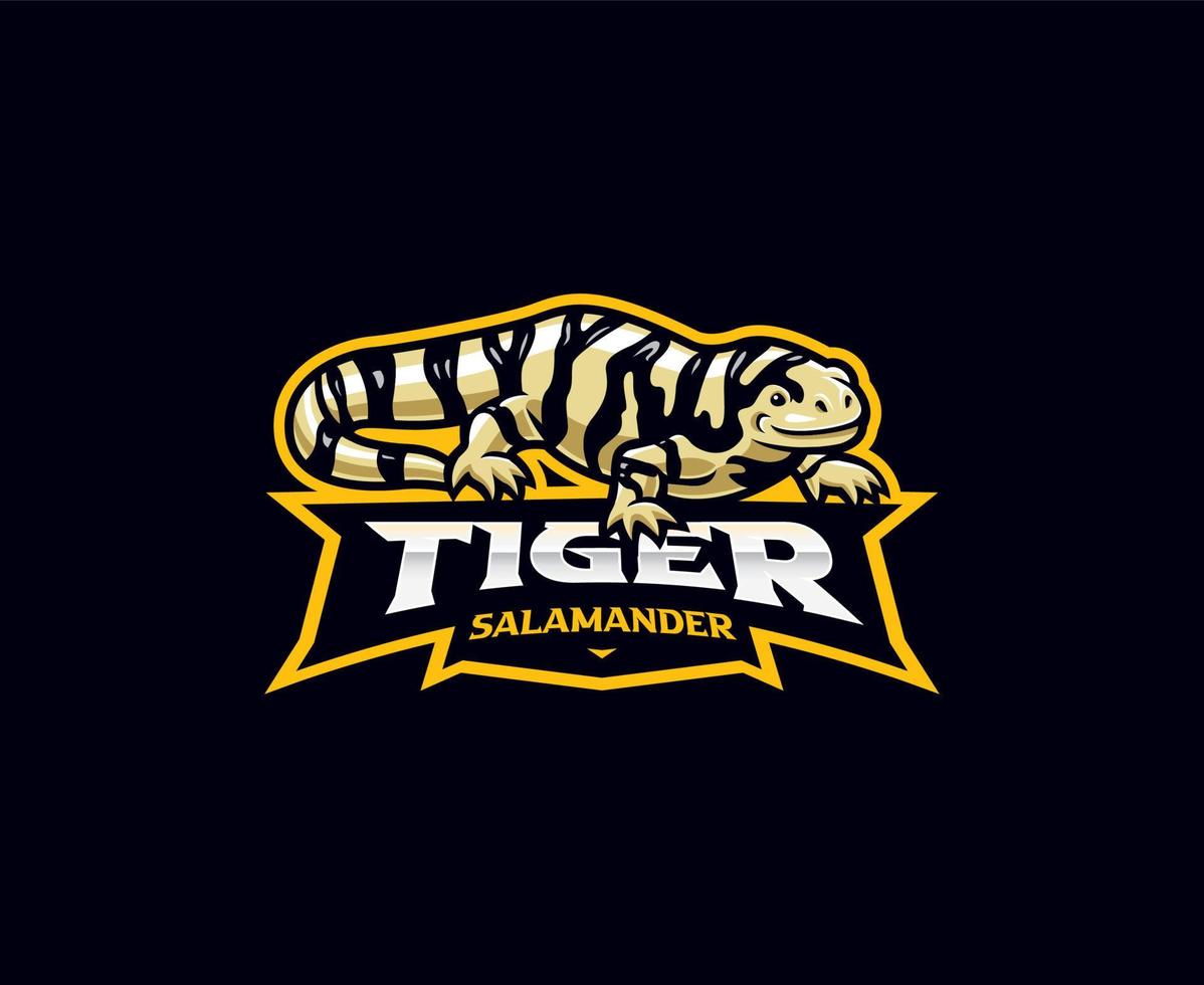 logotipo da mascote da salamandra do tigre vetor