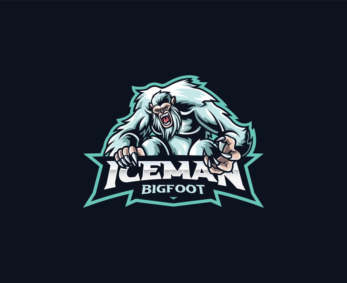 design de logotipo de mascote yeti vetor