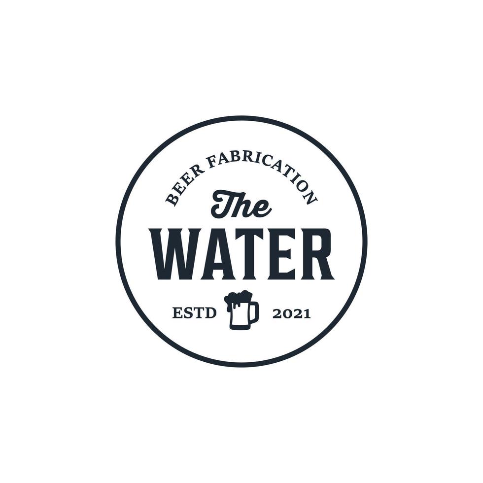 inspiração de design de logotipo de fabricação de cerveja de água vintage retrô hipster vetor