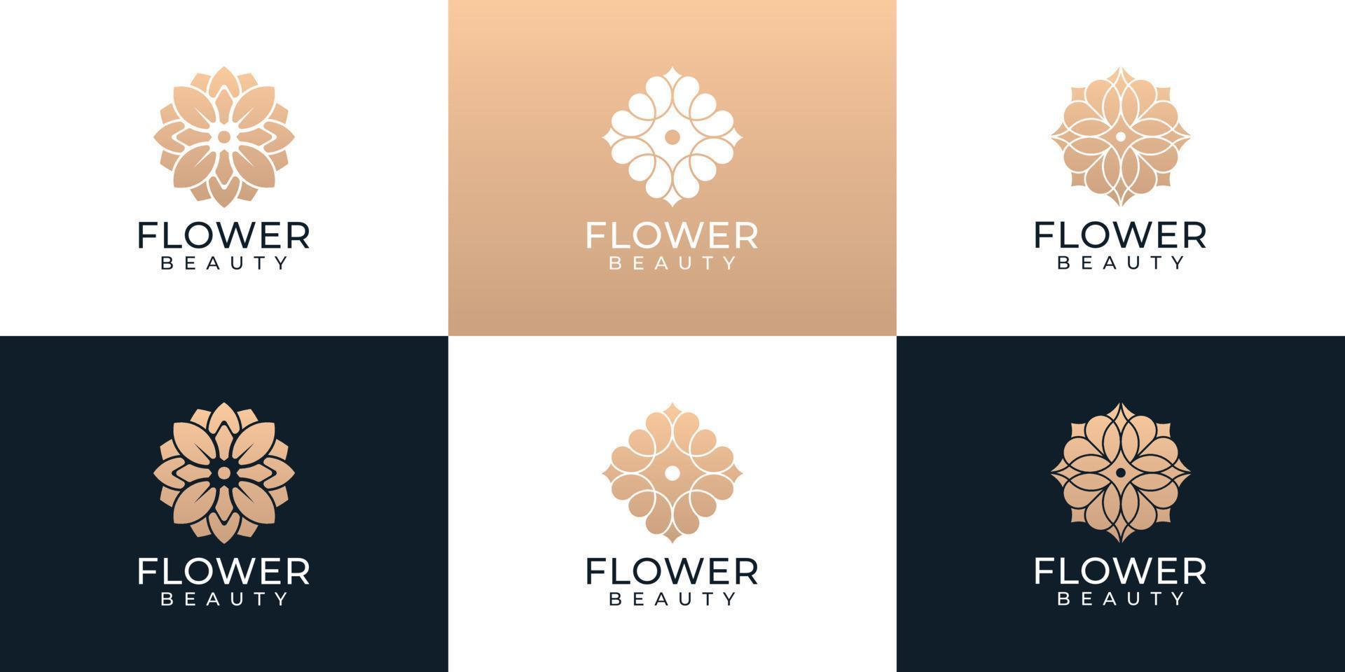 coleção de vetores de logotipo orgânico de beleza floral criativa