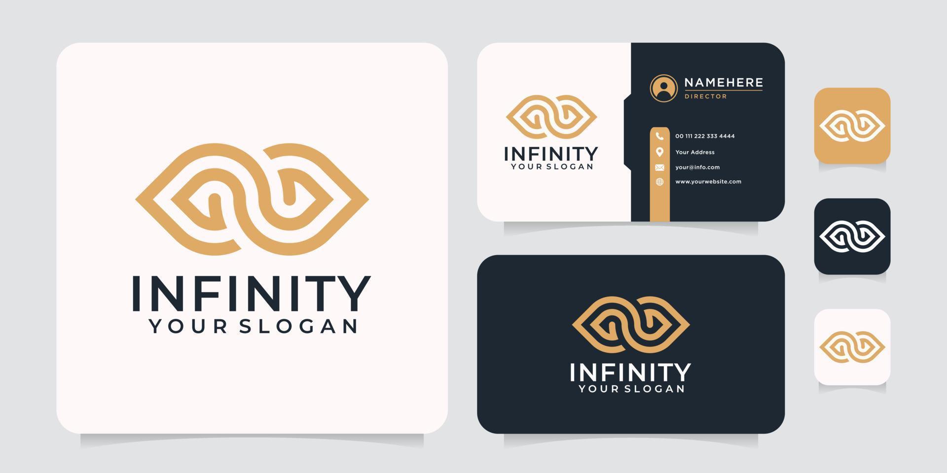 estilo inspirador de logotipo infinito moderno para negócios vetor