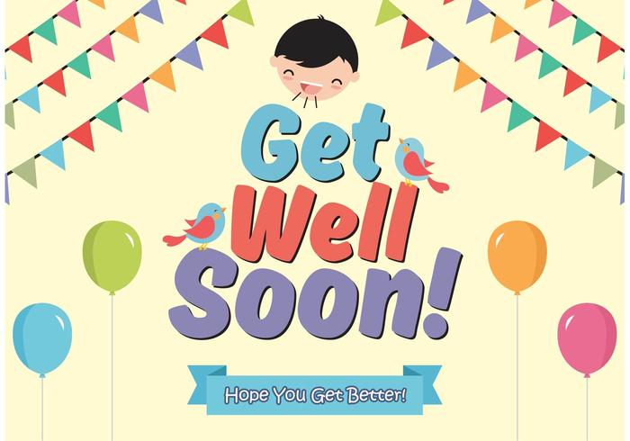 Get Well Soon cards vector free