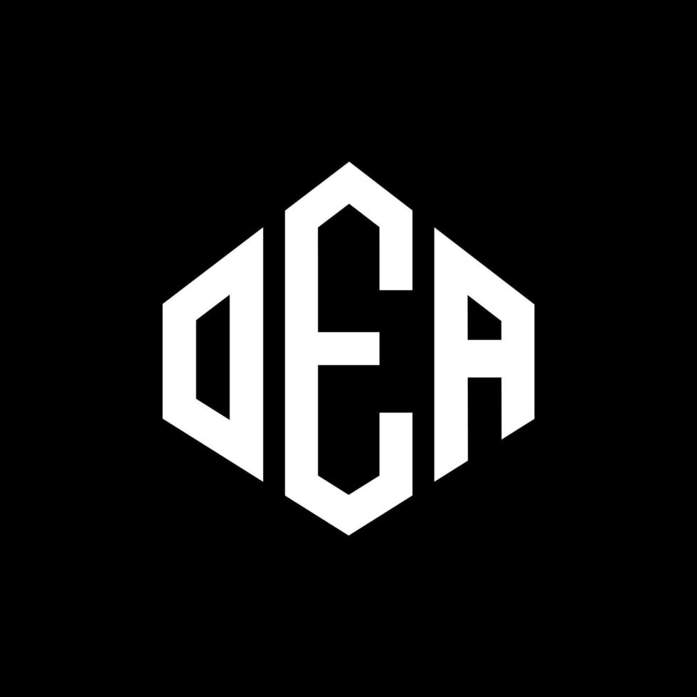 design de logotipo de carta oea com forma de polígono. oea polígono e design de logotipo em forma de cubo. modelo de logotipo de vetor hexágono oea cores brancas e pretas. monograma oea, logotipo de negócios e imóveis.