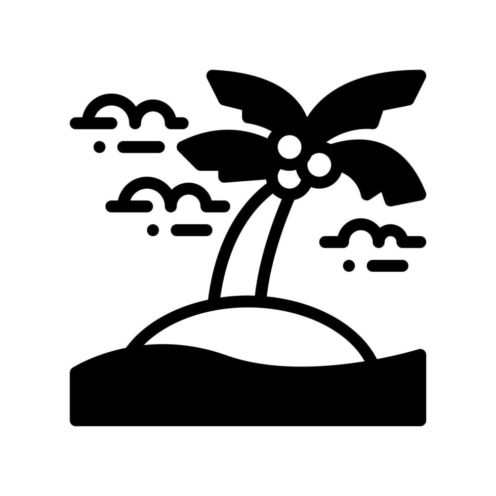 ícone de estilo sólido de praia. ilustração vetorial para design gráfico, site, app vetor