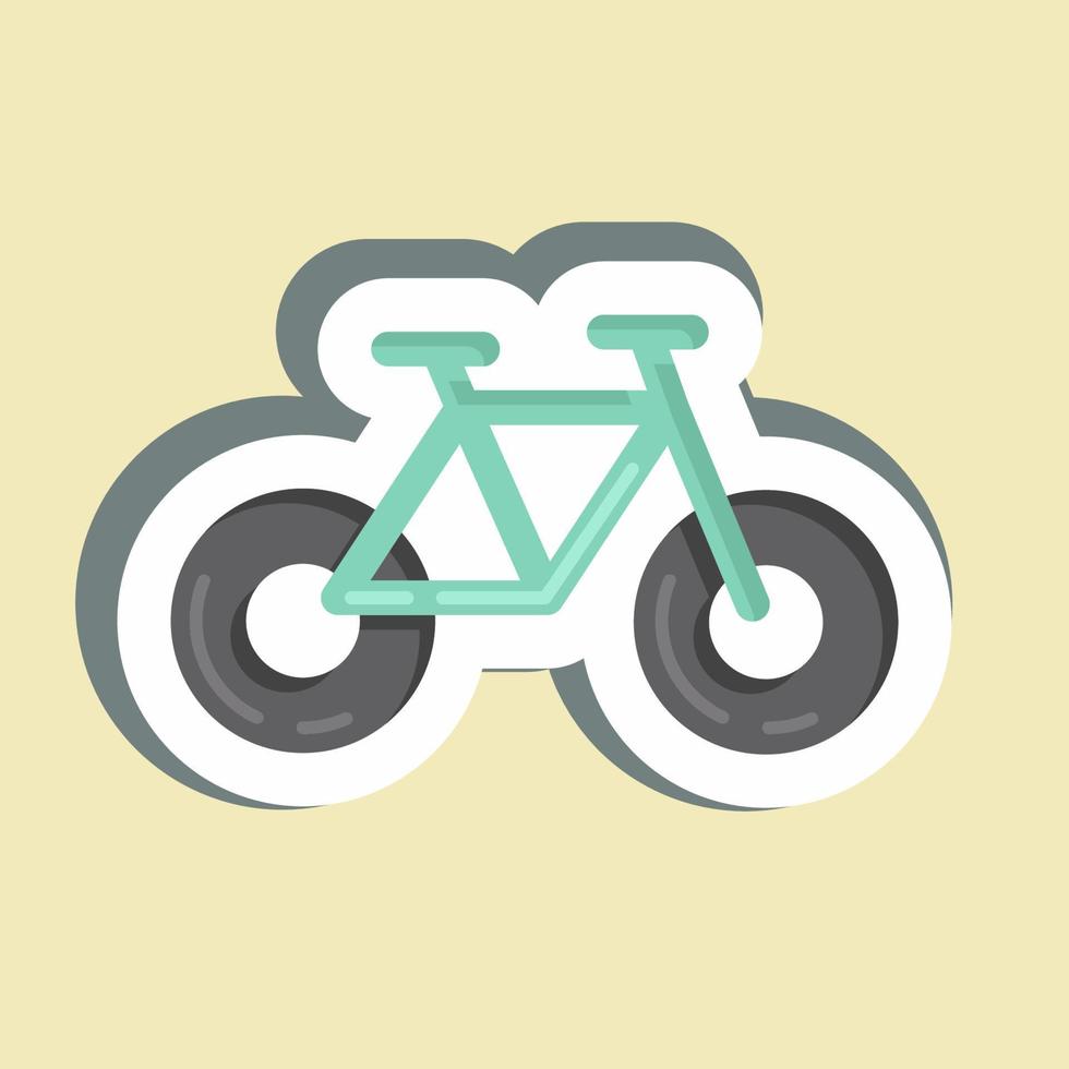 ciclismo de adesivo. apropriado para o símbolo de educação. design simples editável. vetor de modelo de design. ilustração simples