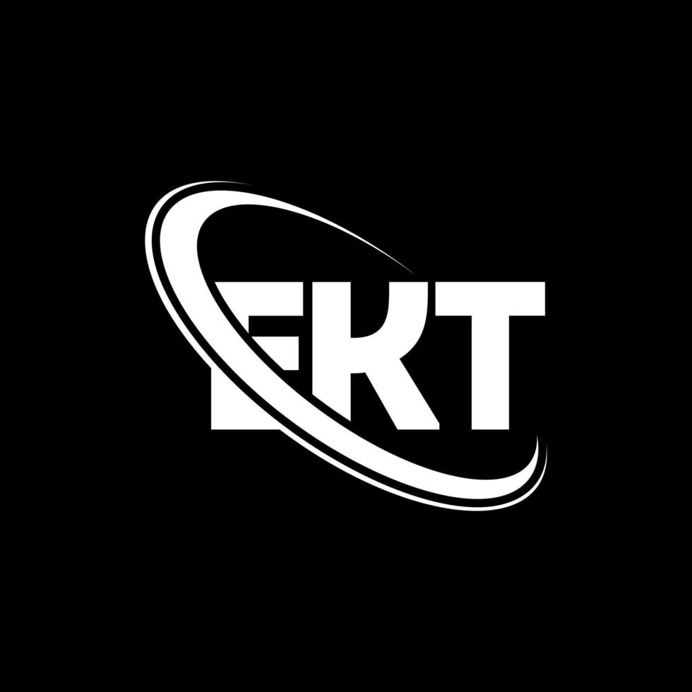 logotipo ekt. carta ek. design de logotipo de carta ekt. iniciais ekt logotipo ligado com círculo e logotipo monograma maiúsculo. tipografia ekt para marca de tecnologia, negócios e imóveis. vetor