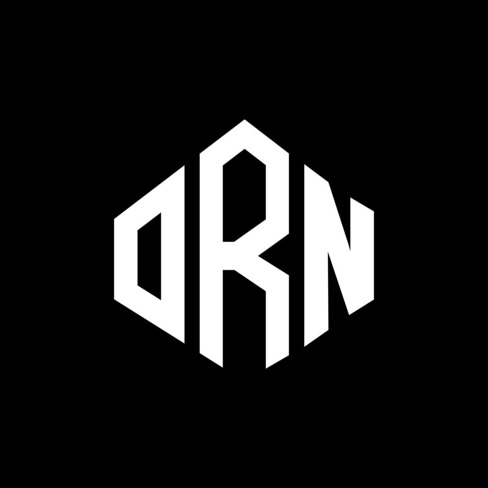 design de logotipo de carta orn com forma de polígono. orn polígono e design de logotipo em forma de cubo. orn hexágono modelo de logotipo de vetor cores brancas e pretas. orn monograma, logotipo de negócios e imóveis.